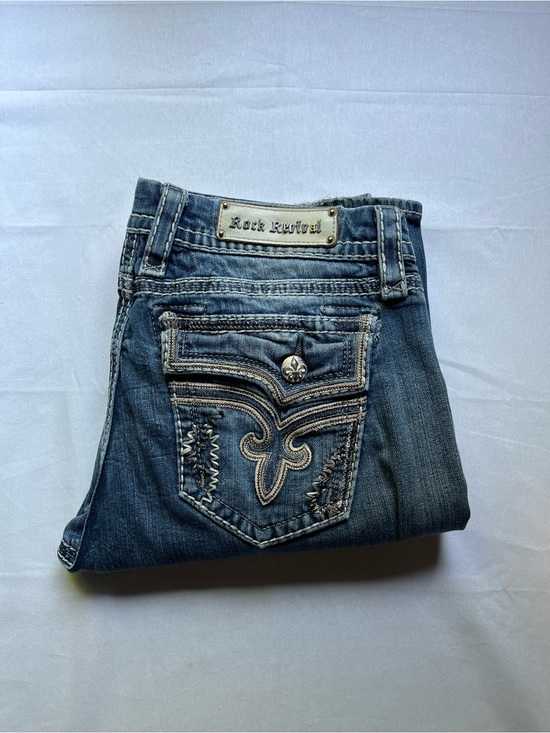 Rock Revival Denim - Rock Revival Women's Medium Blue Embroidered Bootcut Jeans